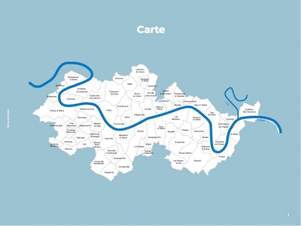 Carte des villes de Terres de Seine