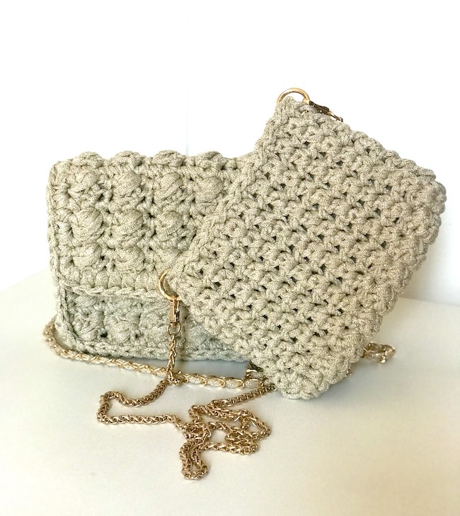 Sac en crochet Lurex Pouco a Pouco