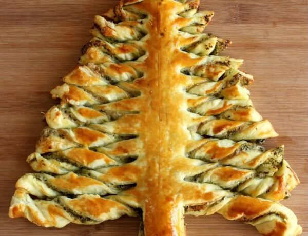 Recette Sapin de Noël feuilleté au pesto