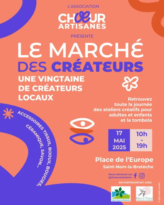 Le marché de créateurs de Saint-Nom-la-Bretèche organisé par @choeurartisanes revient le samedi 17 mai pour une 4ème édition toujours dans un moment festif et convivial, avec une nouvelle sélection de créateurs !

Notez dans vos agendas :

📅 Samedi 17 mai 2025
🕰️10h - 19h
📍Place de l’Europe
@mairie_saint_nom_la_breteche 

#marchedecreateurs #marchedeprintemps #createursdesyvelines #sortirenyvelines #parisalouest #yvelines #iledefrance #saintnomlabreteche #chavenay #noisyleroi #bailly #marlyleroi #crespieres #feucherolles #communautedecommunes #gallymauldre #plainedeversailles #maule

@le__ptit__malin 
@ickouture 
@handmadebysophie78 
@cire_et_elle 
@amimo.bijoux 
@zagami_creationspapier 
@julietteetlefil 
@surlefil_creations 
@caliorphe 
@sdarleuxdesignbys 
@cookies_et_compagnie 
@perlaurelbijoux 
@arz_creations 
@sp.instag 
@ladecodevalcotte 
@anagold_bijoux 
@l_atelier_de_veronik 
@sochaps.creations 
@savonnerie_chapoul 
@goldenhourversailles